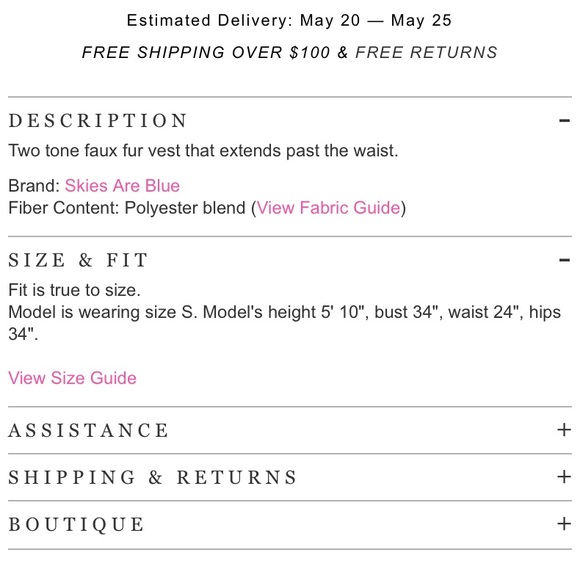 Anthropologie - Skies Are Blue Faux Fur Vest in Cream & Tan (NWT) - Picture 10 of 11